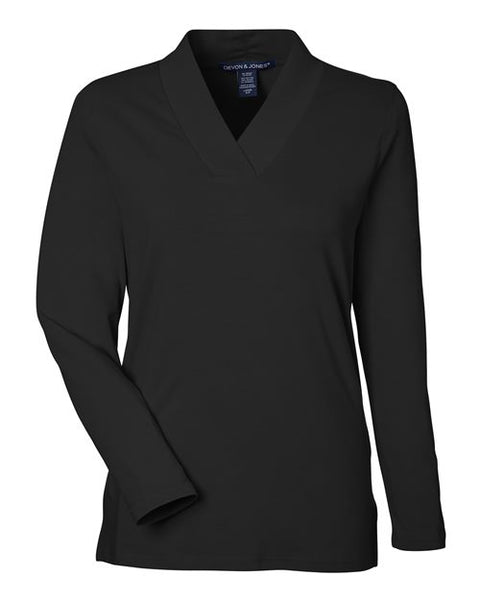 Devon & Jones DP121W — Women's Raleigh Shawl Collar Knit Top