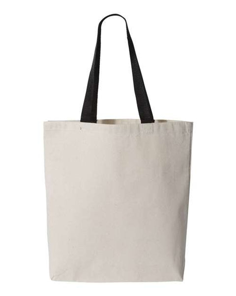 Q-Tees Q4400 — 11L Canvas Tote with Contrast-Color Handles