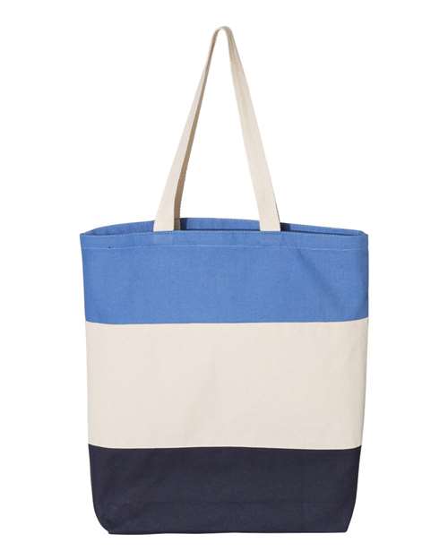 Q-Tees Q125900 Navy/ Natural/ Carolina Blue