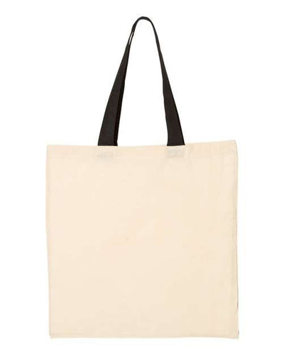 Q-Tees QTB6000 — Economical Tote with Contrast-Color Handles