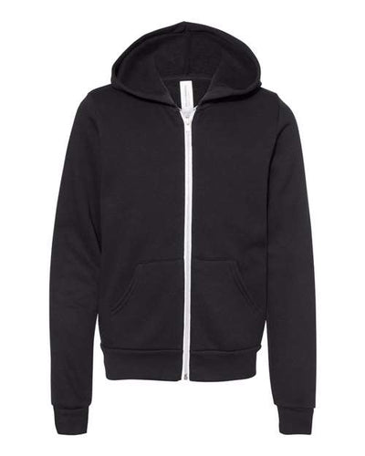 BELLA + CANVAS 3739Y — Youth Sponge Fleece Full-Zip Hoodie Sweatshirt