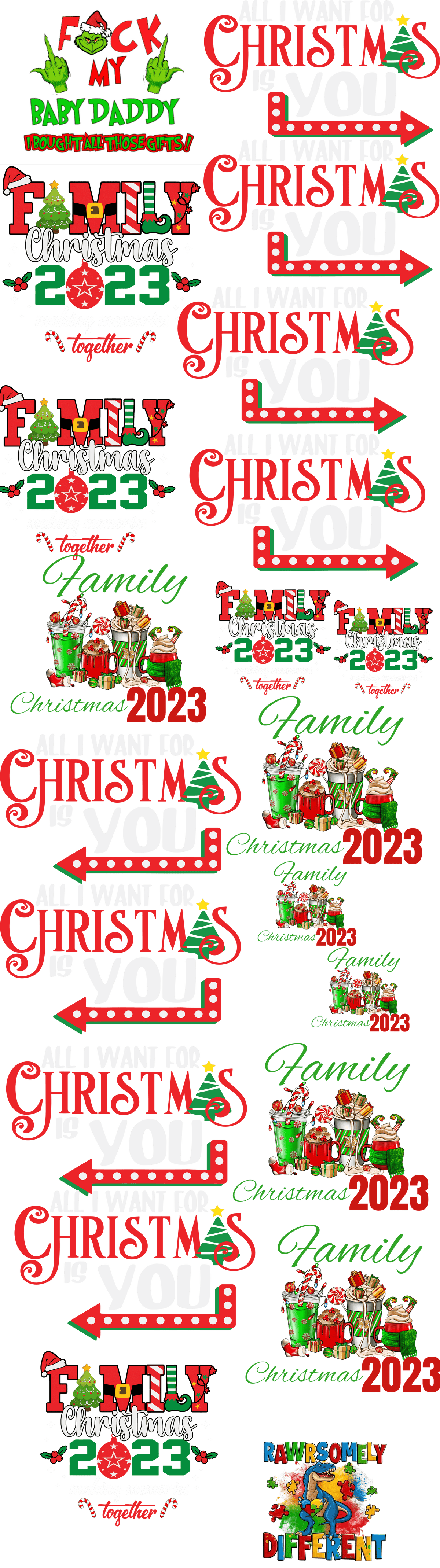 A layout for a DTF Gang Sheet